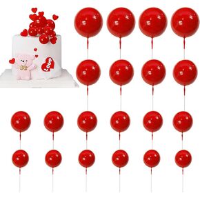 Balls Cake Topper Mini Balloons Cake Topper Pearl Balls Cake Pick Foam Ball Cupcake Topper Baking Decoration Supplies Toothpick Party Wedding Anniversary Birthday Baby Shower Cake Decoration
