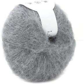 Mohair Knit Soft Angora Long Wool Yarn Hot with a Crochet Popular for DIY Weave(Light Grey)