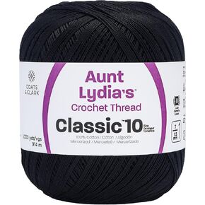 Aunt Lydia Value Crochet Thread, Black