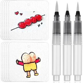 CIATBYYJ 10 Pcs Magic Foam Texture Painting Kit, 3D Magic Puffy Paint with 3 Types Water Brush for DIY Art Kits, Kids Craft Supplies, Puffy Drawing