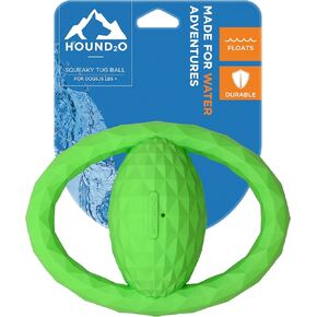 Playology Hound2O Outdoor Dog Toys | Interactive Squeaky Ball - Tug of War Dog Toy | Bright Orange Chew Toy Floats for Water Adventures