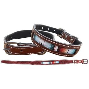 Showman Southwest Serape Print Leather Dog Collar