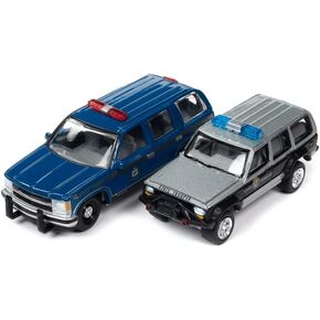 1997 Tahoe New York State Trooper & Cherokee XJ North Carolina State Trooper Set of 2 Cars 1/64 Diecast Models by Johnny Lightning JLPK019-JLSP277 B