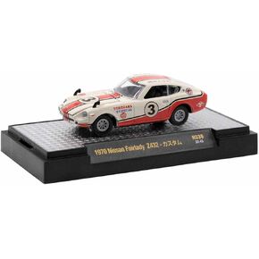 M2 1970 Fairlady Z432 Right Hand Drive #3 White w/Red Stripes Yokohama G.T. Special Ltd Ed to 7040 pcs 1/64 Diecast Model Car Machine 31500-HS39