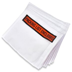 Packing List Envelopes, Adhesive Invoice Enclosed Pouches for Secure Document Attachment, 4.5 x 5.5 in (100 Pack)