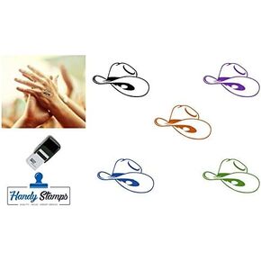 Country & Western Cowboy Hat Hand Stamp - Suitable for Festivals, Parties, Clubs, Special Events, Bars etc. (Black)