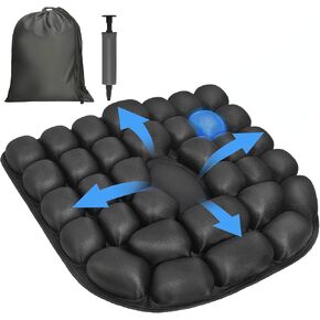 Upgrade Air Inflatable Pressure Relief Seat Cushion, Comfortable 3D Travel Seat Cushion Optimal Support for Long Sitting in Car, Air Travel, Office Chairs