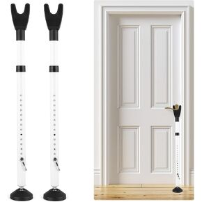 2 Pack Door Stoppers Security Bar, Heavy Duty Sliding Door Lock, Adjustable 21"-49" Safety bar for Sliding Glass, Hinged Doors, Window & Patio, Door Jammer for Home, Apartment, Hotel, Travel (Black)