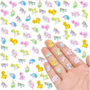 200 PCS Mini Resin Unicorn Figurines for Crafts Luminous Tiny Resin Animal Miniature Things for Dollhouse Fairy Garden Micro Landscaping Decoration Cake Toppers Decor