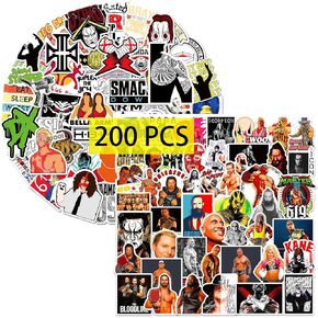 Wrestling Fighting Stickers（200 Pcs） Cute Vinyl Decals Gifts Merch Party Supplies Accessories for Water Bottles Skateboard Luggage Scrapbook Kids Teens Adult