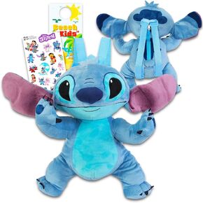 Disney Stitch Plush Figure Set - Bundle with 16" Stitch Plush Backpack Toy, Stickers and More for Kids | Toddler Wearable Plushie Lilo and Stitch