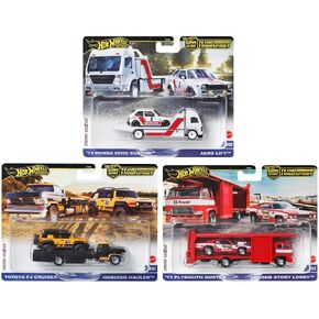 Diecast Collectibles Model Car Compatible with Hot Wheels 1:64 Team Transport 2025 G Case, Set of 3 Cars, FLF56-957G