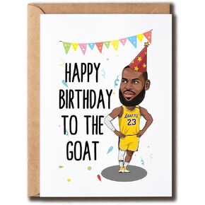 Leb.Ron James Birthday Card - Happy Birthday To The Goat Card - Basketball Birthday Card - Great Card For Family And Friend