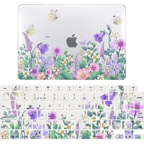 IVY Flowering Straw Clear Case for MacBook Pro (13-inch with M1/M2,2016-2022, Thunderbolt 3 Ports, Models: A2338/A2289/A2251/A2159/A1706/A1708/A1989) Hard Shell Case with Keyboard Cover Set - D