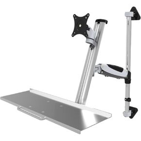 LCD Monitor Stand Computer Rack Wall Hanging with Keyboard Tray Lift Standing Office WS08
