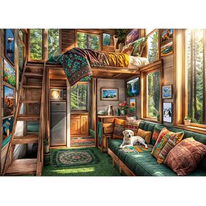 Forest House Puzzles for Adults 1000 Piece, Jigsaw Puzzles for Adults, Adult Challenging Game Toys, Impossible Puzzle, Family Decoration Puzzle