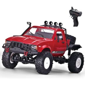 RC Crawler 1/16 Scale RC Rock Crawler, WPL C14 All Terrain RC Car RTR 4x4 Off-Road Remote Control Trucks with LED Lights and Two Batteries for Kids and Adults