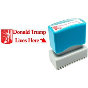 Donald Trump Lives Here -Self Inking Currency Stamp – Office Supplies, Election Party Decorations,Fun Novelty Stamp - Supports American Families!