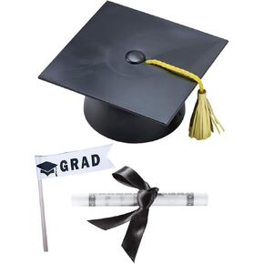 Classic Black Graduation Cake Kit Cupcake & Party Supplies Decoration Toppers