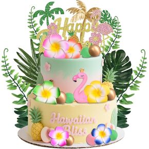 Hawaiian Cake Topper Flamingo Cake Toppers Summer Cake Decoration Tropical Cake Decorations