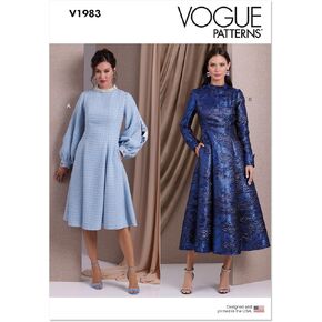 Vogue Misses' Fit and Flare Dresses Sewing Pattern Packet, Sizes 16-18-20-22-24, Multicolor