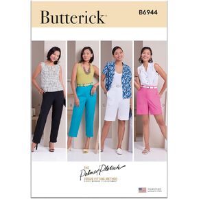 Butterick Misses' Pants Sewing Pattern Kit by Palmer/Pletsch, Design Code B6944, Sizes 16-18-20-22-24, Multicolor