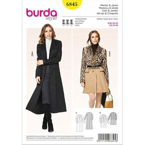 Burda Ladies Sewing Pattern 6845 Long Length Winter Coats