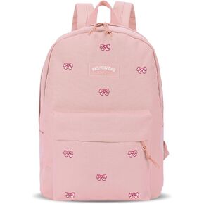 Cute Bow Backpack Aesthetic Canvas Backpack College Laptop Bag for Women Fashion Travel Daypack