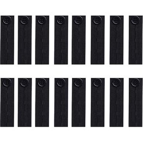 16 PCS Waist Extenders for Pants - Adjustable Button Extenders for Men & Women, Jeans, Skirts (Black)