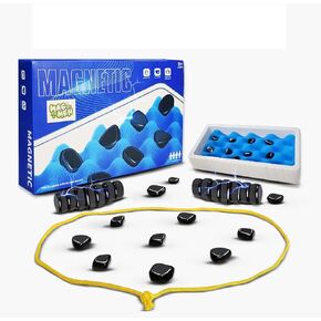 MagnaStack Magnetic Strategy Game - Portable Travel Board Game for Kids & Adults | Fun, Simple to Learn, Fast-Paced Gameplay | Brain Teaser & Family Party Game (Rope or Foam Play)