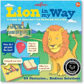 eeBoo: Lion in My Way Game, A Game of Imaginative Problem Solving, Educational Games That Cultivates Conversation, Socialization, and Skill-Building, Perfect for Ages 5 and up