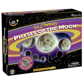 Phases of the Moon Kit with 8 Glow-in-the-Dark 3-D Moons and 67 Glow-in-the-Dark Adhesive Stars with Phases of the Moon Guidebook