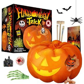 Eggbox Halloween Spooky Pumpkin Dig Kit - Excavate 12 Halloween Toys - Halloween Party Favor Toy for Kids - Halloween Crafts,Educational Science Gift for Trick-or-Treat Fun for Boys & Girls