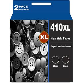 Remanufactured 410XL Ink Cartridge Replacement for 410XL 410 XL T410XL Black for Expression XP-640 XP-830 XP-7100 XP-530 XP-630 XP-635 Printer (2 Black)