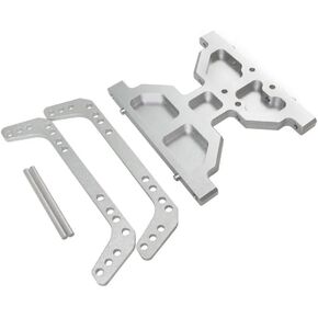 Levigo Aluminum Alloy RC Chassis Guard Skid Plate Compaitble with Axial 1/10 Capra 1.9 UTB, RC Crawler Upgrade Parts Anti-Slip Guard Plate, Silver