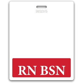 Oversized RN BSN Badge Buddy Horizontal - Extra Large Badge Buddies Role I’D Backer Card for Nurses - 3 3/8 X 4 1/8 - Wear with Existing I'd Holder - USA Printed by Specialist ID (Blue)