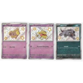 Fidough Greavard Maschiff - Pokemon Paldean Fates - Shiny Dog Set – Black Star Promo - SVP 069 070 071