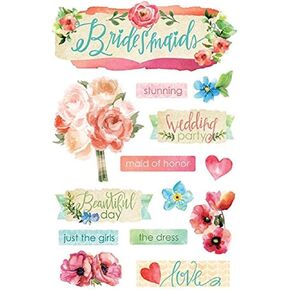 Paper House Productions STDM-0255E 3D Cardstock Stickers, Bridesmaids (3-Pack)