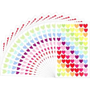 1260 Mini Heart Stickers for Scrapbooking, Boho Tiny Cute Self-Adhesive Pastel Stickers Vinyl Love Decals for Water Bottle, Laptop, Cellphone Case, Craft Making Supplies