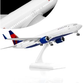 Joylluoan 1:130 Delta Plane Model Alloy Diecast Airplanes with LED Light