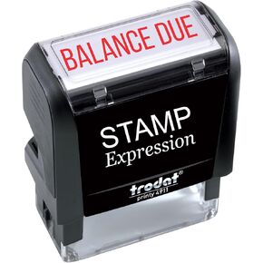 StampExpression - Balance Due Office Self Inking Rubber Stamp - Red Ink (A-5223)