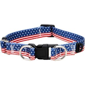 Dog Collar 4th of July American US Flag Stars Stripes Patriotic Independence Day Blue Red White Print for Small Medium Large Dogs M