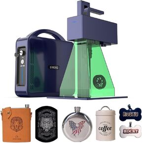 GWEIKE G2 Pro 30W Fiber Laser Engraver, 15000mm/s Fast Laser Engraver Machine with 3D & Deep Engraving, 150x150mm Working Area, Portable Laser Marking Machine for Jewelry, Metal, Leather, Dog Tags