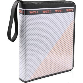 WOT I Customizable Card Binder with Clear Front-to-Side Cover, 900 Pocket Trading Card Binder with Double-Sided Sleeves & Zipper, Card Carrying Case for Baseball/Football Cards, Black