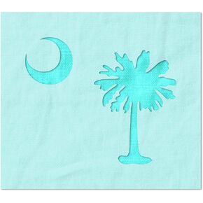 Stencil Stop South Carolina Flag Palmetto Tree and Moon Stencil - Reusable for DIY Projects, Painting, Drawing, Crafts - 14 Mil Mylar Plastic (9 x 7.55 inches)