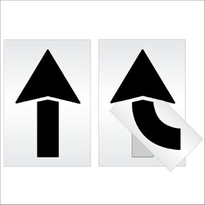 Pavement Stencils - 60 inch - Straight & Turn Combo Arrow KIT - (2 Piece) - 60" x 36" x 1/16" (63 mil) - Light-Duty