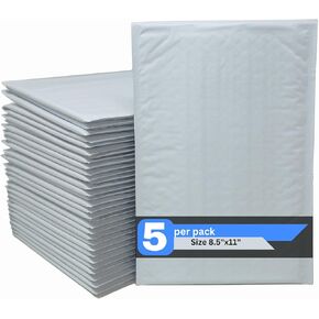 Rachel's Closeouts 8.5x11 inch Shipping Bubble Mailers - 5 Pack Bubble Poly Mailers| Poly Padded Bubble Mailer | Bubble Wrap Envelopes for Secure Shipments