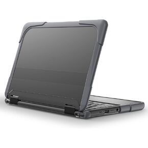 Rugged Case for Dell Chromebook 3100/3110 (Clamshell/2-in-1) 11.6'' for K-12 Students, Shockproof Heavy Duty Matte Coated Frosted Anti-Fingerprint Protective Cover w/Wrapped Edge (Grey)