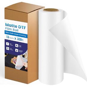 Premium 13 "× 328 FT Matte DTF Transfer Roll-ورقة نقل DTF متعددة الطبقات من أجل امتصاص الحبر المتفوق ، وتطبيق خالي من الثابت ، والطباعة النابضة بالحياة ، وتوافق النسيج العالمي in Kuwait