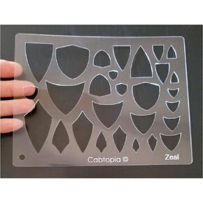 Cabtopia - Lapidary Jewelry Design Template Stencil"Zeal"